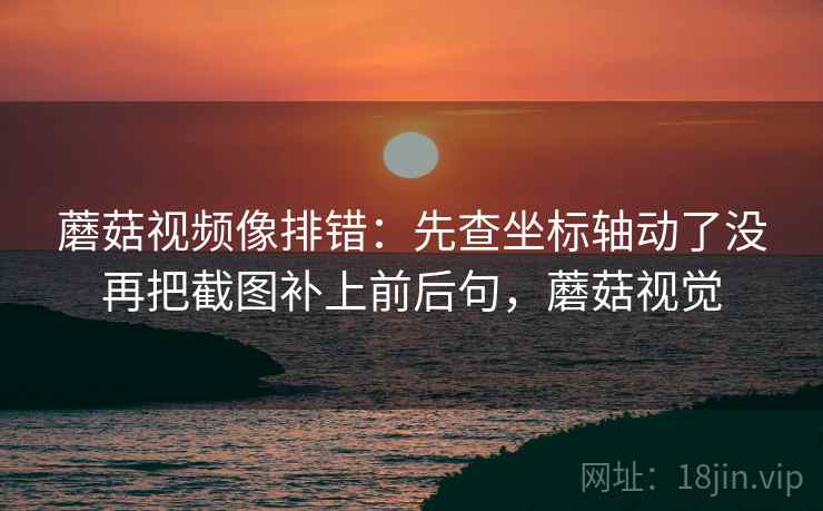 蘑菇视频像排错:先查坐标轴动了没再把截图补上前后句,蘑菇视觉 蘑菇视频像排错:先查坐标轴动了没再把截图补上前后句,蘑菇视觉