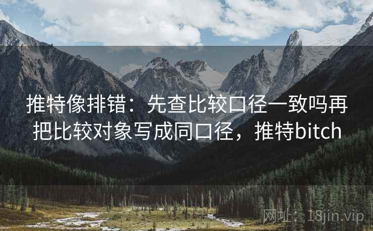 推特像排错:先查比较口径一致吗再把比较对象写成同口径,推特bitch 推特像排错:先查比较口径一致吗再把比较对象写成同口径,推特bitch